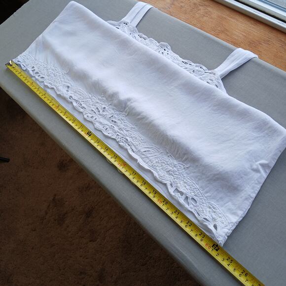 Marcia & Me white lacy camisole blouse XL tank top beaded embroidered cutout - Picture 12 of 13